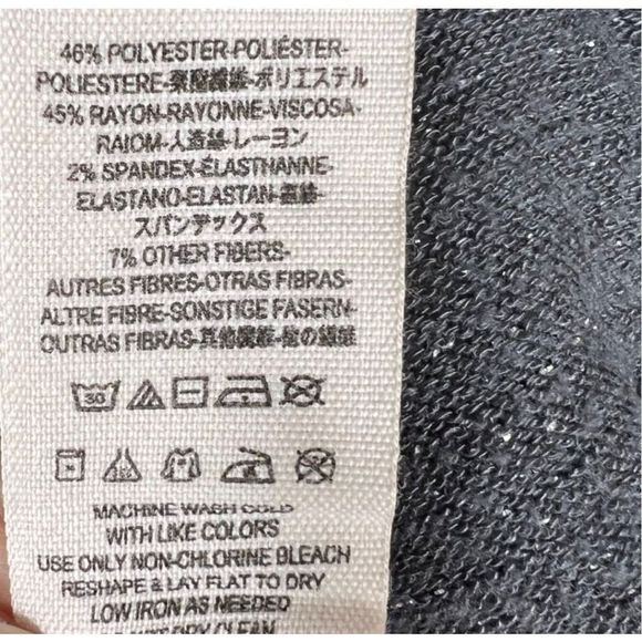 Free People Metallic Gray Palmer Cowl Neck Top Size Small - Picture 7 of 8